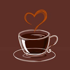 cup of coffee with heart