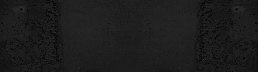 Black anthracite grunge stone concrete wall , blackboard, chalkboard texture wall background panorama banner