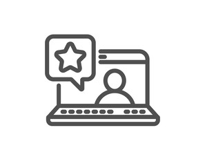 Online rating line icon. Best ranking sign. Social network symbol. Quality design element. Linear style online rating icon. Editable stroke. Vector