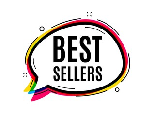 Best sellers. Speech bubble vector banner. Special offer price sign. Advertising discounts symbol. Thought or dialogue speech balloon shape. Best sellers chat think bubble. Vector
