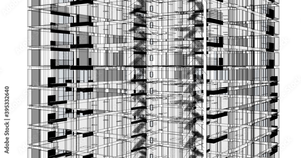 Poster abstract texture illustration of partial architectural building elements.