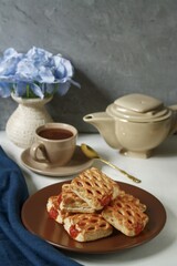 Breakfast with coffee and cookies