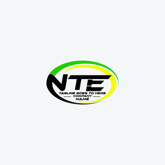 NTE modern vector logo. Alphabet Letter Logo