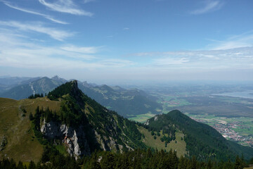 Mountain hiking tour to Hochgern mountain, Bavaria, Germany
