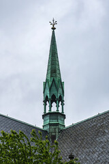 Asymetrical Gothic Revival Oscar's Church with 80-meter high tower - one of major churches in...