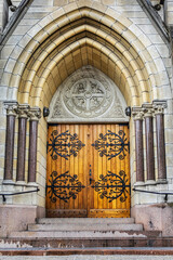 Asymetrical Gothic Revival Oscar's Church with 80-meter high tower - one of major churches in...