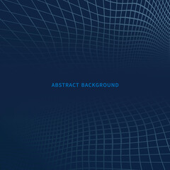 Abstract geometric blue square perspective background.