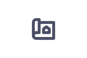 House Property Blueprint Icon Illustration
