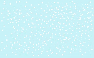 Wide winter background with snow, pattern of dots bokeh snowfall