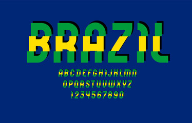 High damaged font, trendy colored alphabet, modern letters and numbers, vector illustration 10 EPS