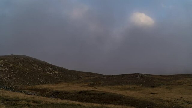 Timelapse of clouds are covering the mountains, Kackar Mountains, Turkey
