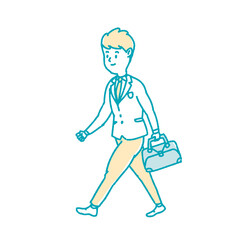  かばんを持ちながら歩いているビジネスマン