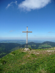 Summit cross of Sedererstuiben mountain, Bavaria, Germany