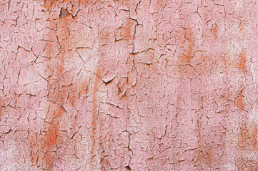 Surface with peeling paint and putty. Grunge vintage background