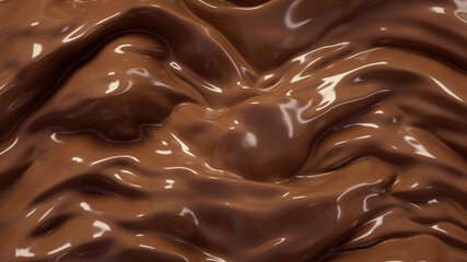 chocolate with milk cream 3d background
