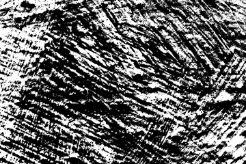 Black and white grunge texture. Black streaks of paint, ink, and dirt. Abstract monochrome background. Pattern of scratches, chips, and wear