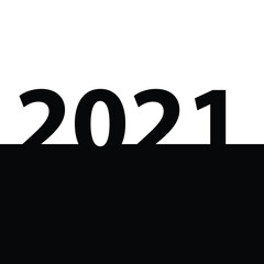 New year 2021. Negative logo .vector