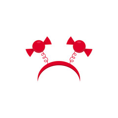 Carnival hoop for on the head. For Christmas, festival, party, holidays costume. The attribute of costume, headband of candy on a white background.