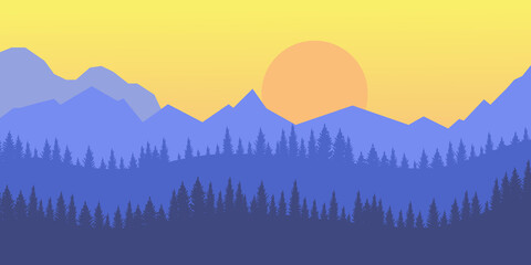 natural landscape vector illustration design template