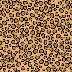 Leopard Spots Animal Skin Seamless Repeating Pattern Background Vector Illustration 