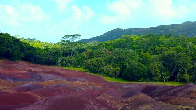 The Seven coloured earths near Chamarel, Mauritius, Africa
