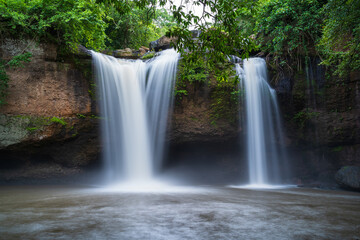 Fototapeta na wymiar Beautiful waterfall landscape in Thailand