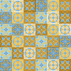 Ceramic tile pattern with flowers.