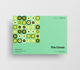 Creative business abstract horizontal front page vector mock up. Corporate geometric report cover illustration design layout. Company identity brochure template.