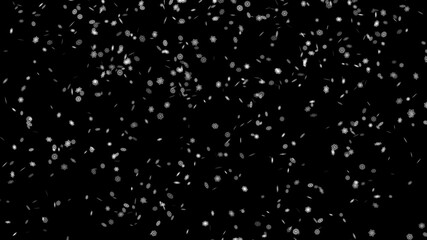 snowflakes high detailed, close-up macro isolated on black background