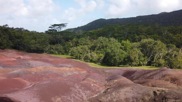 The Seven coloured earths near Chamarel, Mauritius, Africa