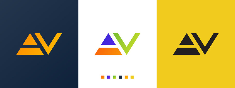 Iconic Av Letter Logo Design Vector