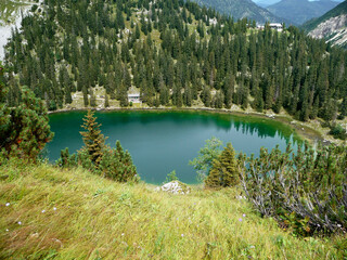 Soiernsee lake at Soiernspitze mountain, Bavaria, Germany