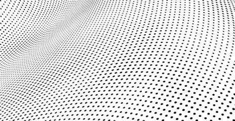 Abstract halftone wave dotted background