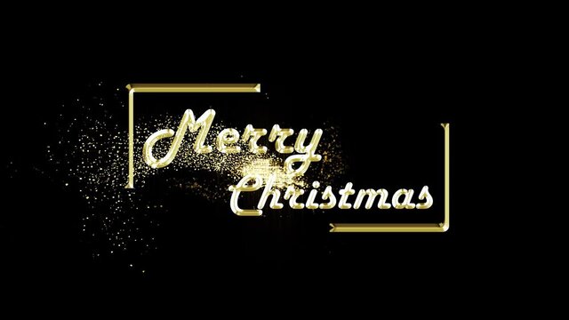 Merry Christmas presentation theme, 3D text animation with nice golden particles,Christmas background, 4k High quality, 3D render
