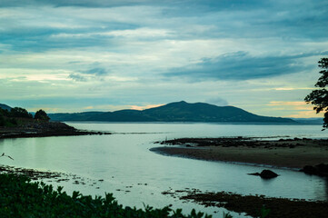 sunset over the lake in buncrana