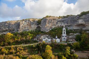 Fototapeta na wymiar Russia. Crimea. Bakhchisarai. Holy Dormition male cave monastery