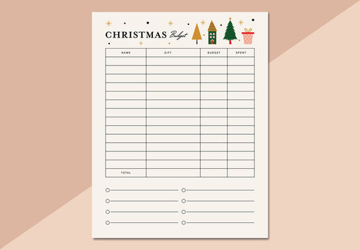 Christmas Budget Planner Layout