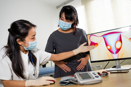 Consultation gyn&eacute;cologique, fibrome et endom&eacute;triose, cabinet m&eacute;dical asiatique.