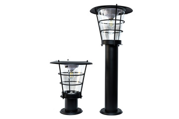 Solar Led Lighting with solar energy panel with isolated white background