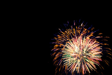 Brightly colorful fireworks and salute of various colors