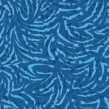 Vector seamless pattern of torn lines and corners in blue with a turquoise outline.Blue texture from elegant stripes and corners. Geometric pattern