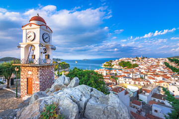 The old town of Chora in island Skiathos, Greece