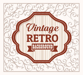 vintage retro banner with elegant wooden frame vector illustration design