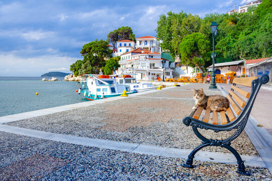 The old town of Chora in island Skiathos, Greece