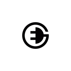 g e ge eg initial electrical logo design vector graphic idea creative