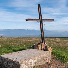 CERRO DE LAS CRUCES, WITH ITS CROSS, IS THE HIGHEST ELEVATION OF THE SIERRA DE SAN VICENTE, TOLEDO,...