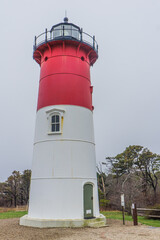 Nauset Light, the famous Cape Cod chips lighthouse, in Cape National Seashore