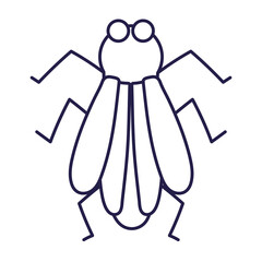 insect animal in cartoon, line icon style