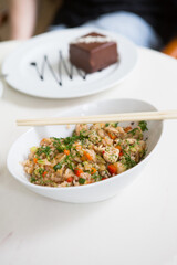 Freshly cooked fried rice