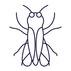 insect moth animal in cartoon line icon style
